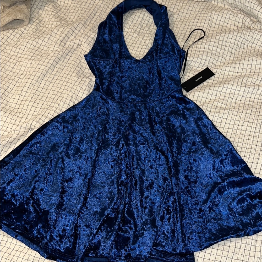 Lulu's Royal Blue Velvet Dress